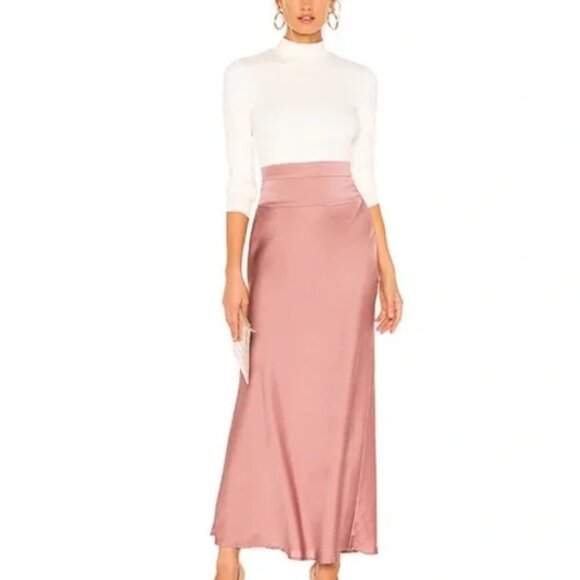 Free People Normani Bias Cut Skirt in Mauve Size 4 - Picture 1 of 5